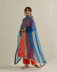 Coral And Pink Shaded Bandhani Kurta Set