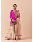Fuschia Pink Short Kurta With Sharara Set