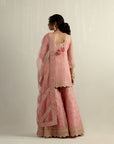 Dusty Pink Short Kurti With A Sharara And Dupatta