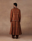 Ochre Jamawar Nehru Jacket Set | East