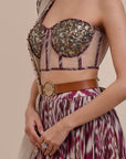 Plum Red Corset Skirt Set | Atth