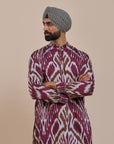 Plum Red Ikat Kurta | Atth