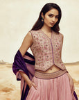Johari Lehenga Set with Koti - Pink 2