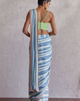 Blue Bar Saree