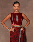Ruby Red Saree Set