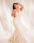 Ivory Drape Saree - Ready to Ship