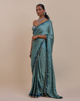 Teal Blue Corset Saree Set | Atth