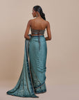 Teal Blue Corset Saree Set | Atth