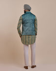 Teal Blue Nehru Jacket | Atth