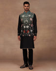 Turquoise Ombre Nehru Jacket Set | East
