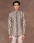 Warm Taupe - Gold Bandhgala Set | East