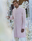 Quartz Pink Pearl Short Sherwani Set - Ready to Ship