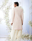 Quartz Pink Pearl Short Sherwani Set - Ready to Ship