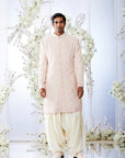 Quartz Pink Pearl Short Sherwani Set - Ready to Ship