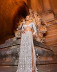 Silver Sequin Skirt Set