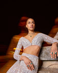 Silver Sequin Skirt Set