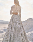 Nude Cream Abstract Dori Lehenga Set