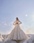 Cream Three-Dimensional Lehenga Set