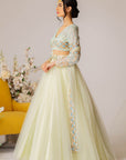 Green Embroidered Lehenga Set