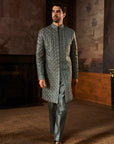 Charcoal Metallic Sherwani Set