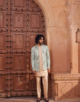 Sage Velvet Patch Jacket Set