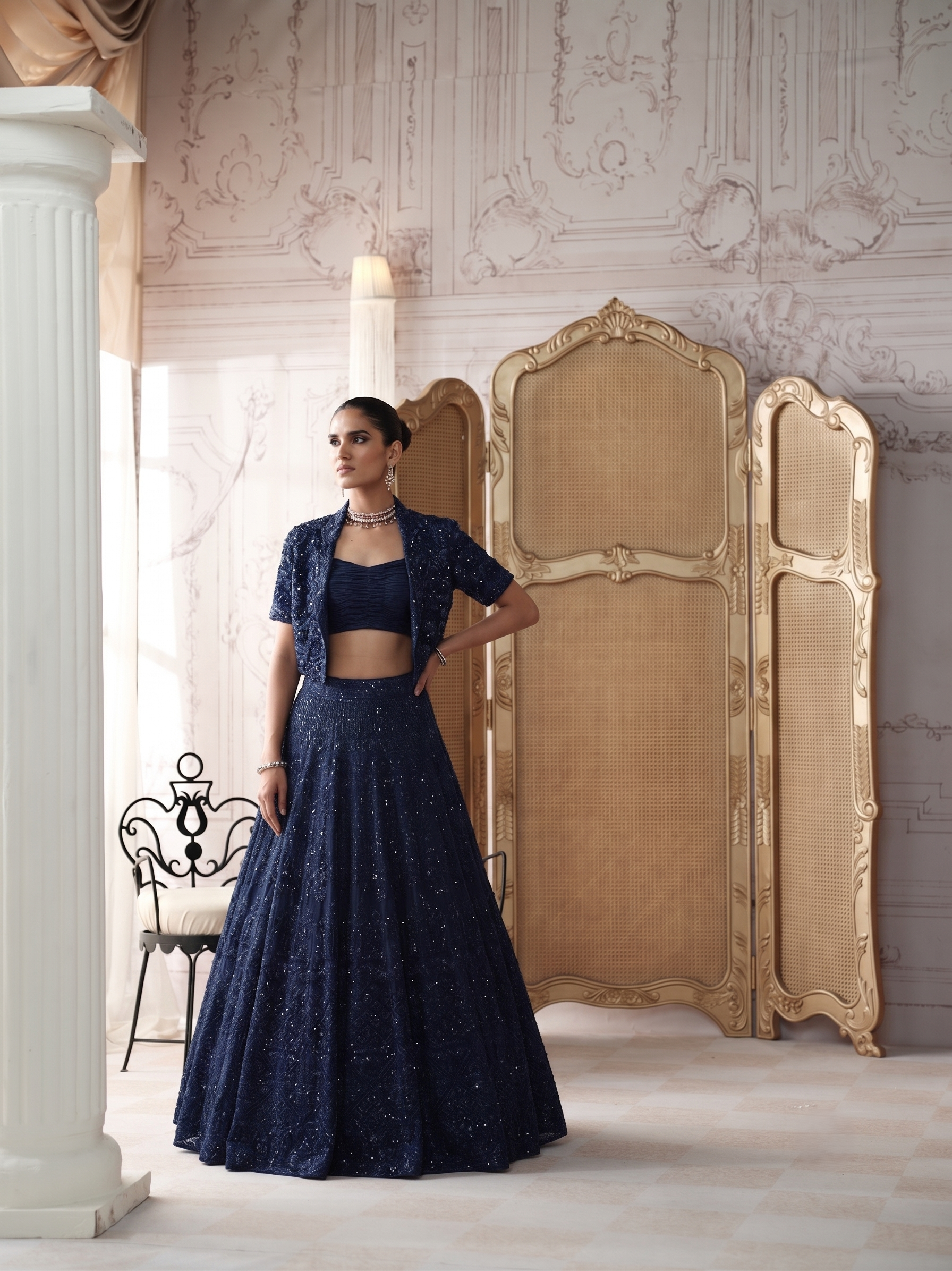 Midnight Revierie Embroidered Lehenga Set