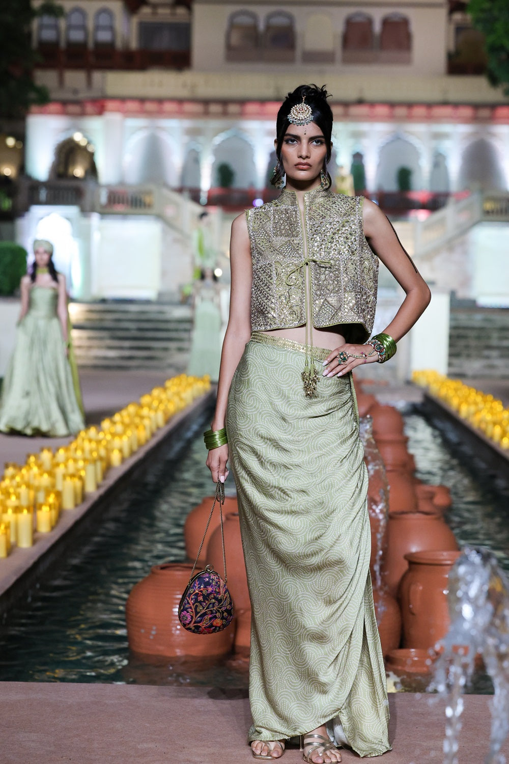 Waistcoat Drape skirt Set