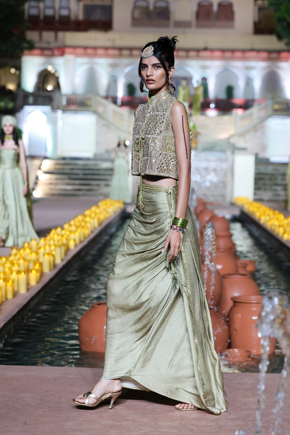 Waistcoat Drape skirt Set
