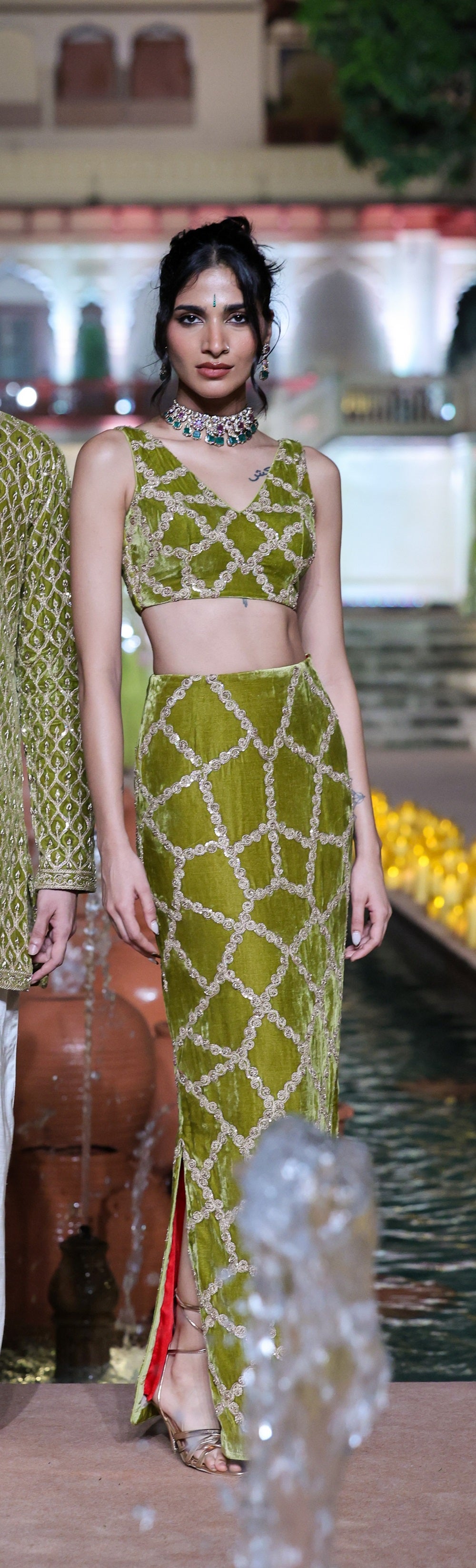 Crop Top
 Skirt Set