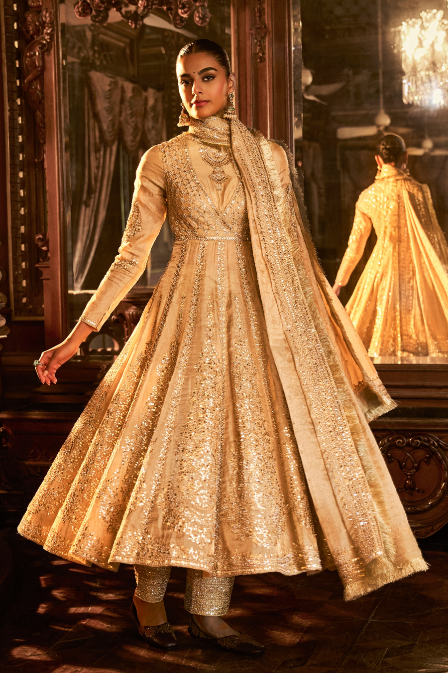 Sage Green Gota Patti Sharara Set - Ready to Ship