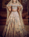 The Moroccon Pink Flamingo Landscape Lehenga