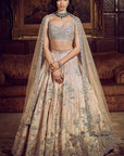 The Moroccon Pink Flamingo Landscape Lehenga