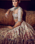 The Wanderlust Peach Sky Masai Lehenga