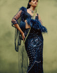 Noir Illume Blouse & Skirt Set With Dupatta
