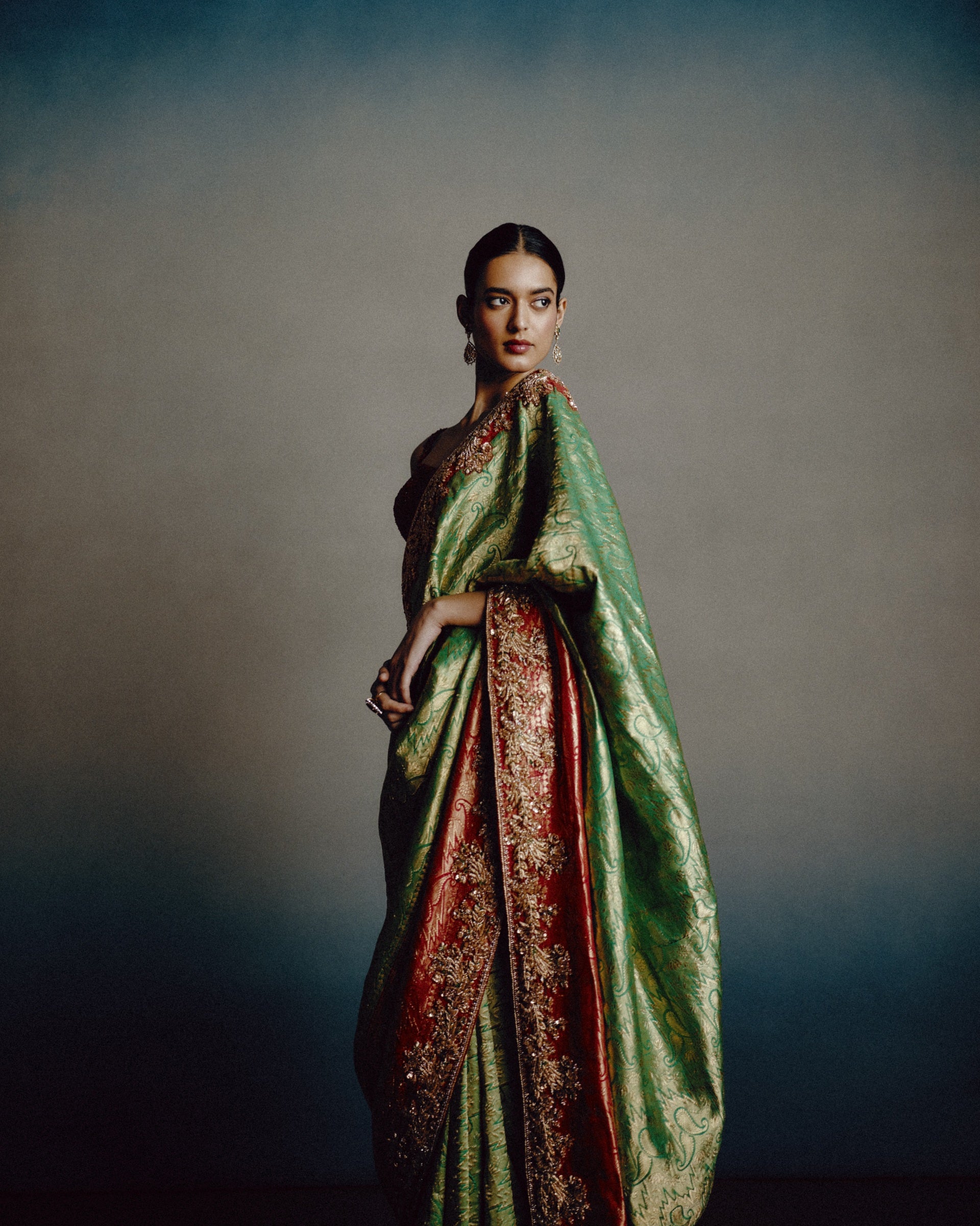 Verdant Rouge Banarasi Saree