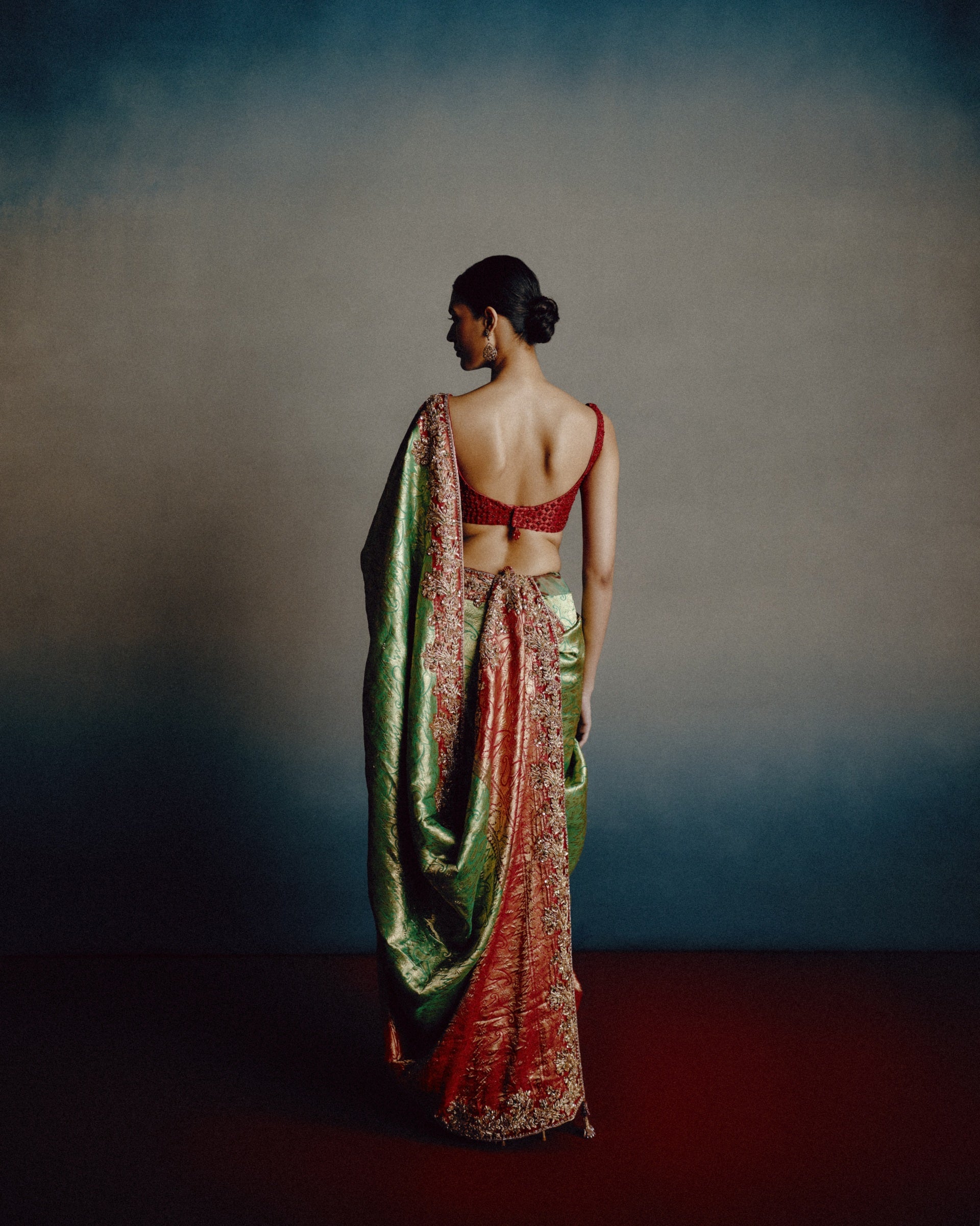 Verdant Rouge Banarasi Saree