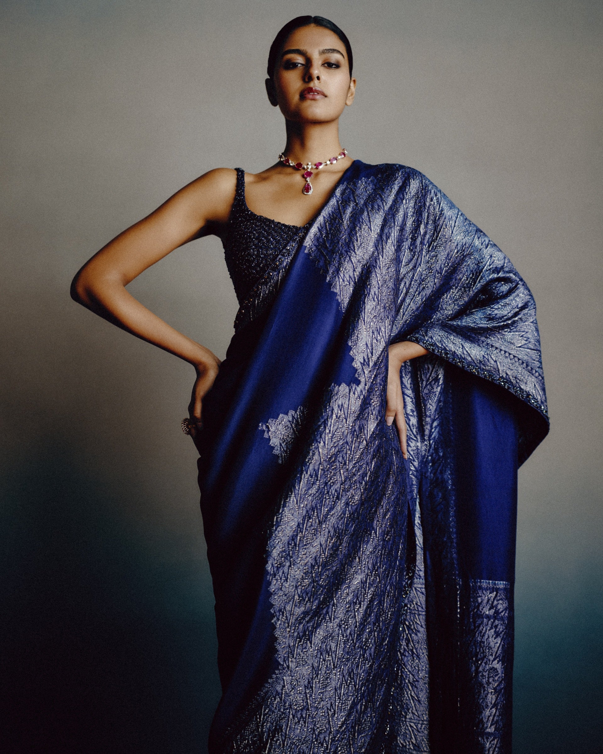 Noir Sapphire Saree