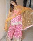 Dwisha Halter Sharara Set - Pink