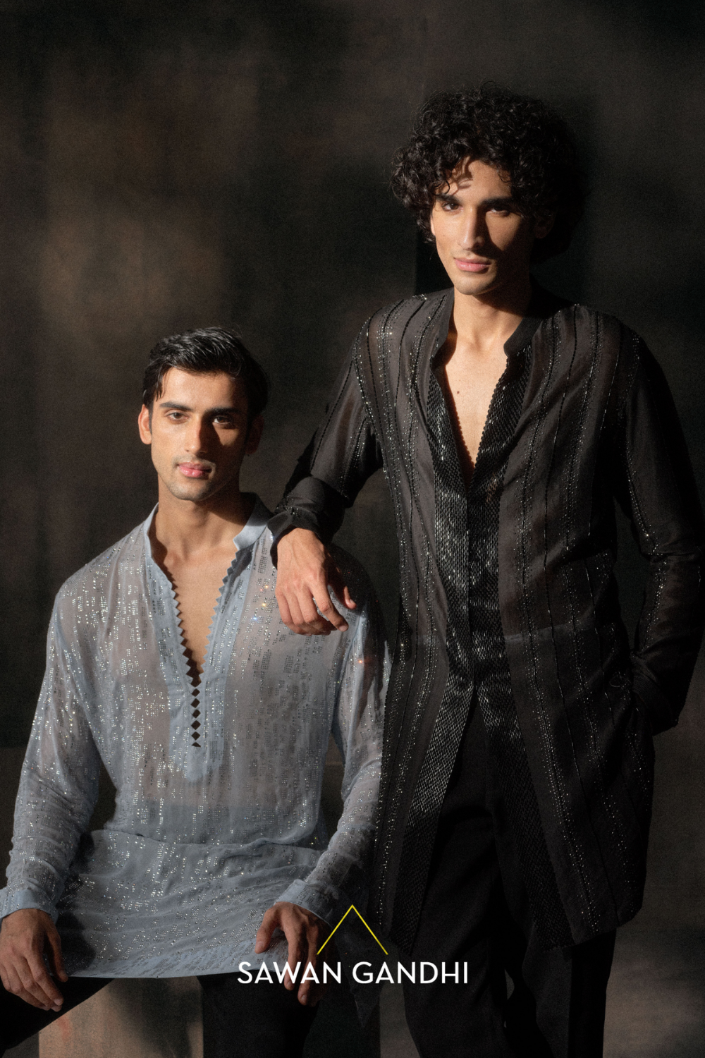 Blue Swarosvki Kurta