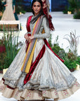 Grey Tussar Printed Angrakha Set