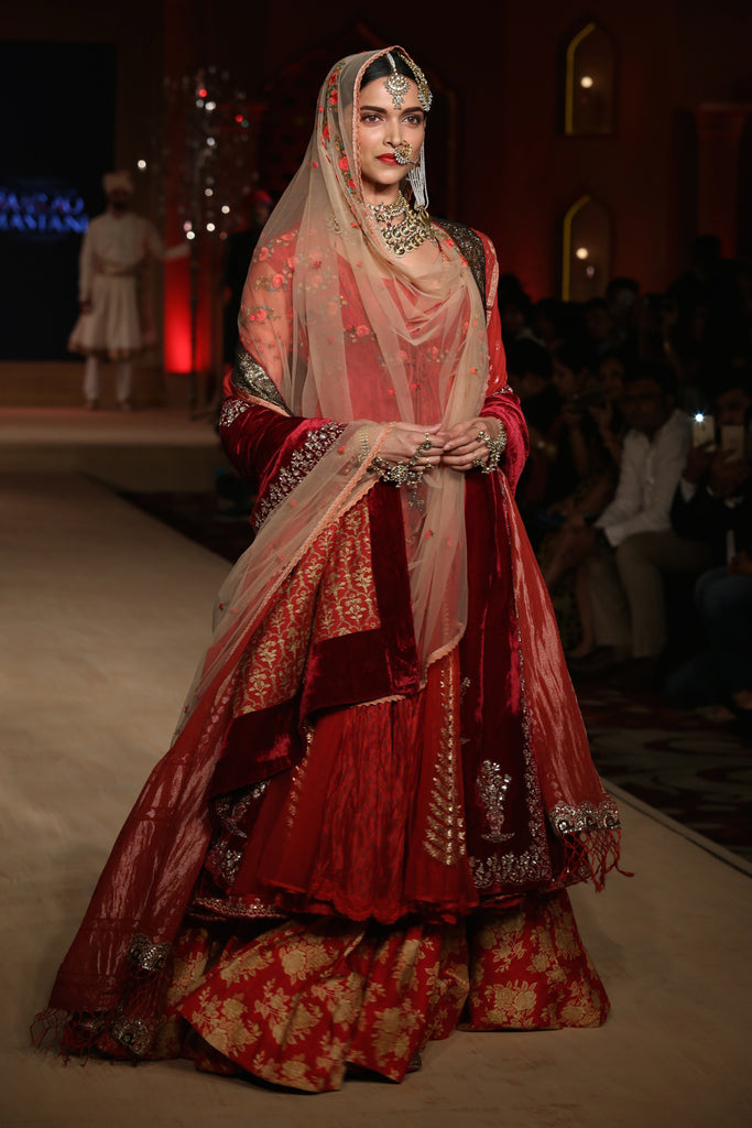 Mastani Maroon Kalidar Floral Embroidered Anarkali Set