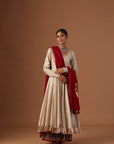 Toosh Silk Chanderi Anarkali With Toosh Emb Pants And Geo Tussar Dupatta