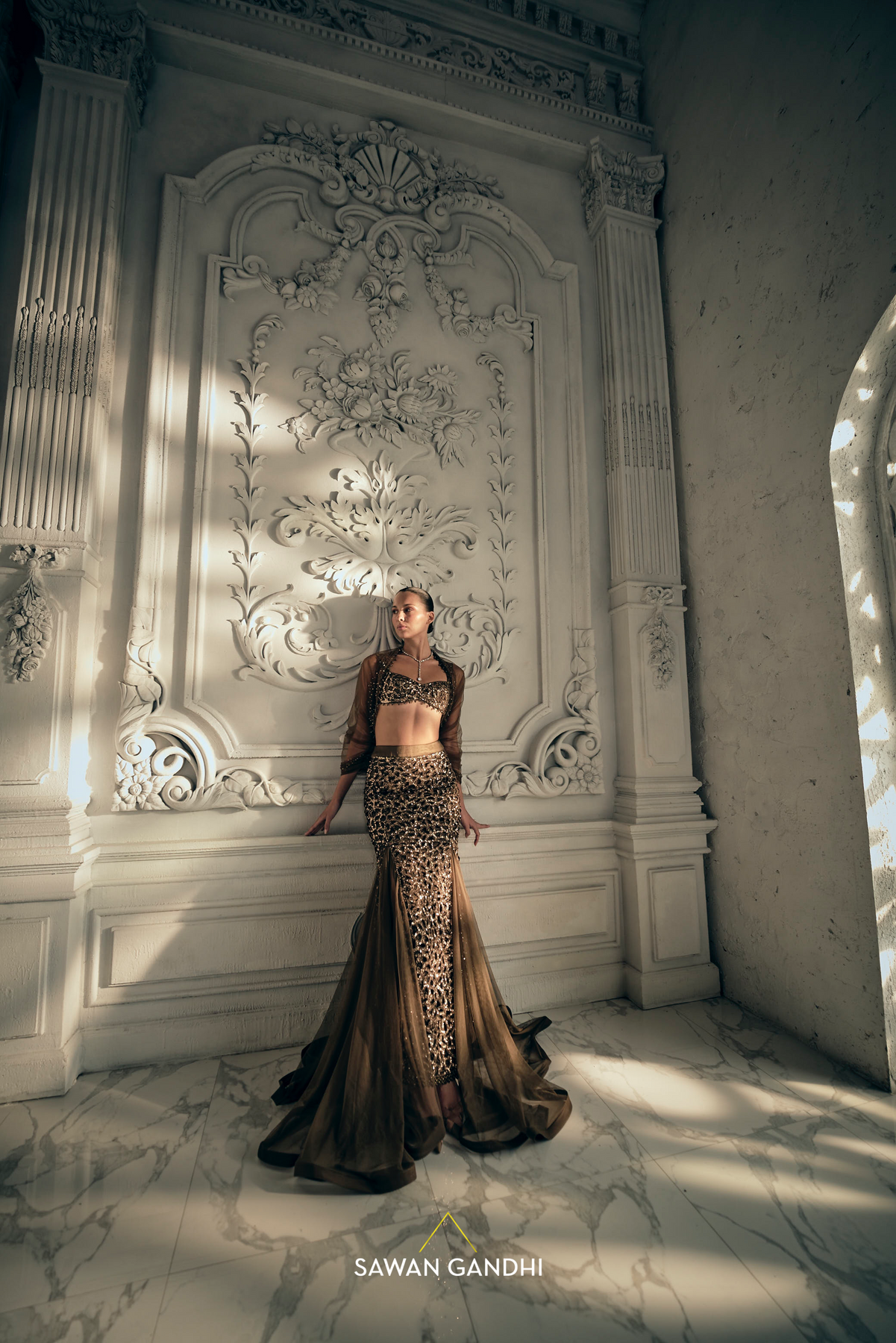 Coffee Brown Cutwork Lehenga - Ready to Ship