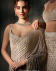 Ivory Swarovski Saree
