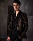 Brown Velvet Mirror Work Jacket