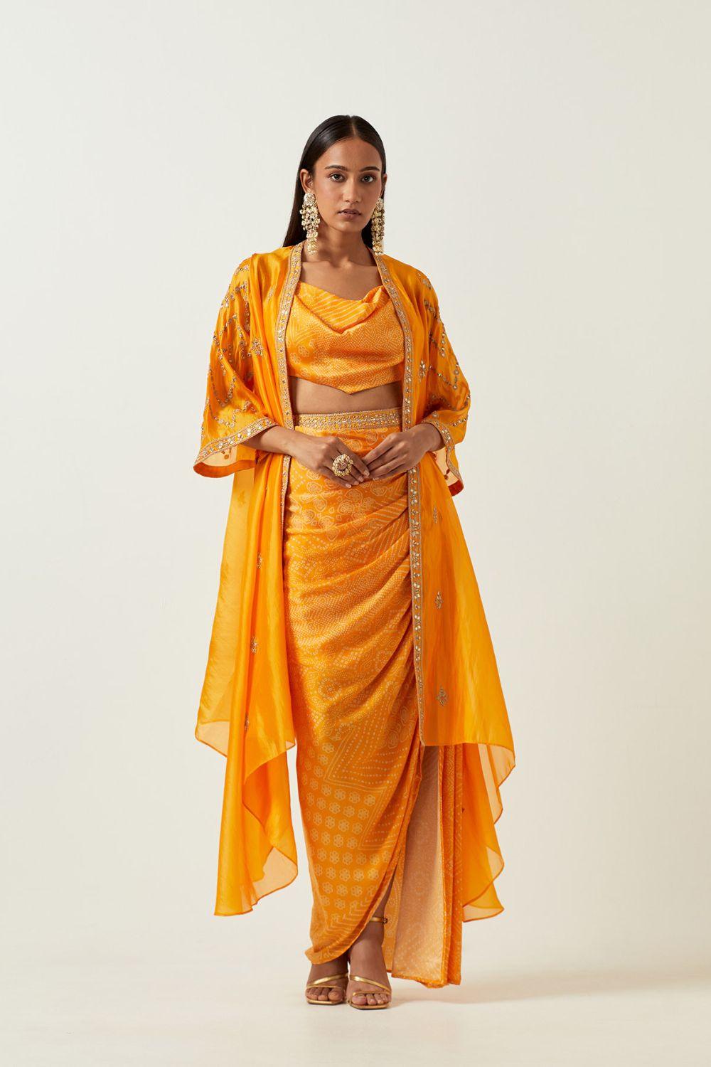 Draped Skirt &amp; Cowl Top Set