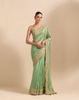 Classic Baigani Saree - Sage Green
