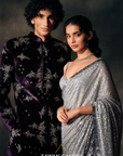 Grey Heavy Sequins Saree