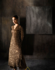 Coffee Gold Sequins Suit