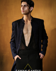 Blue Beaded Sherwani
